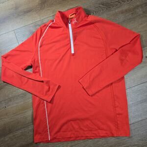 PUMA Golf Mens M Red 1/4 Zip Performance Pullover Jacket USP Dry